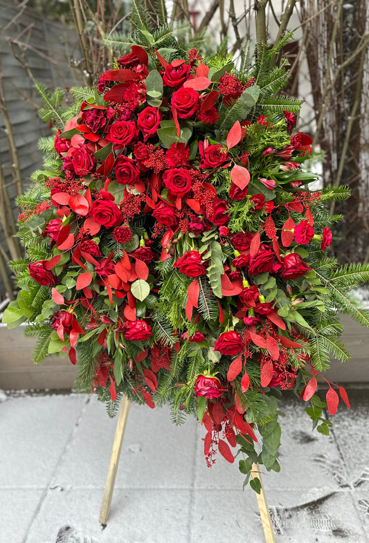 Wieniec pogrzebowy instensywna czeriweń PREMIUM